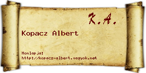 Kopacz Albert névjegykártya