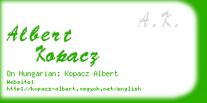 albert kopacz business card